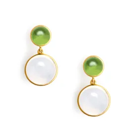 Peridot Moon Quartz Double Drop Candy Earrings