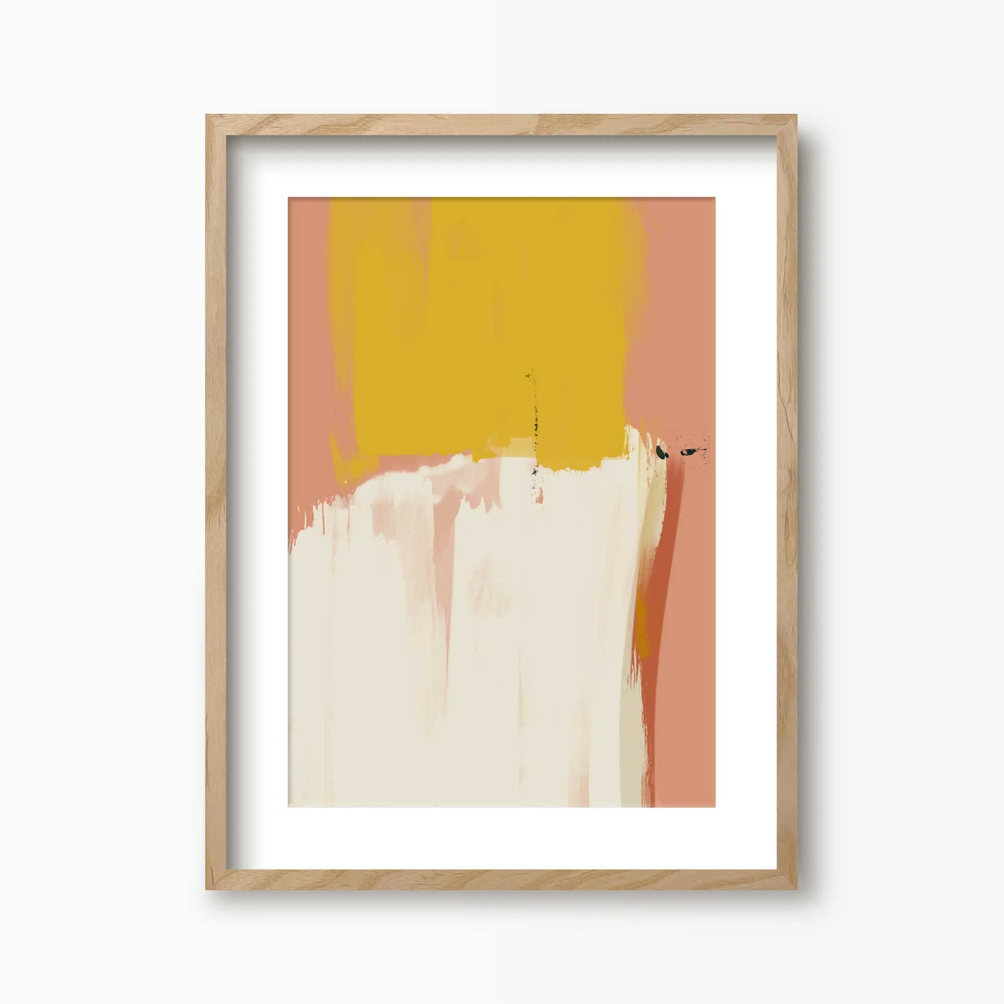 Pink & Yellow Abstract Art Print