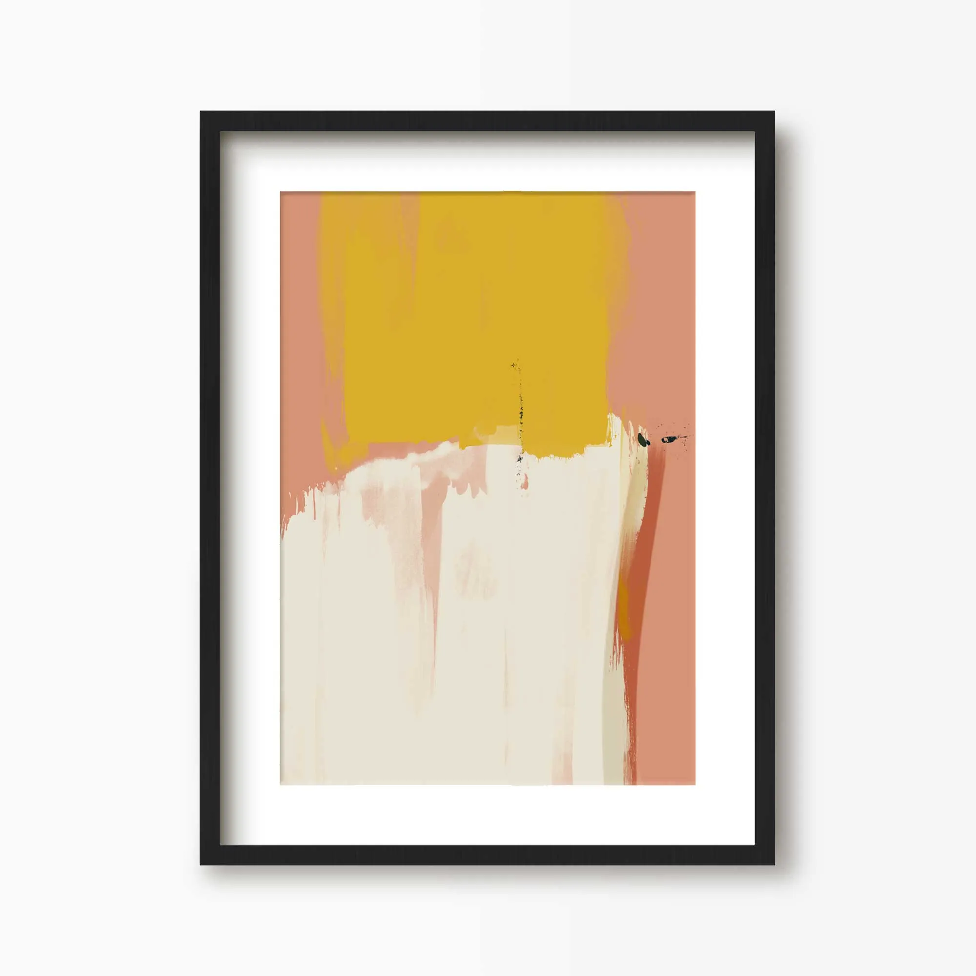 Pink & Yellow Abstract Art Print