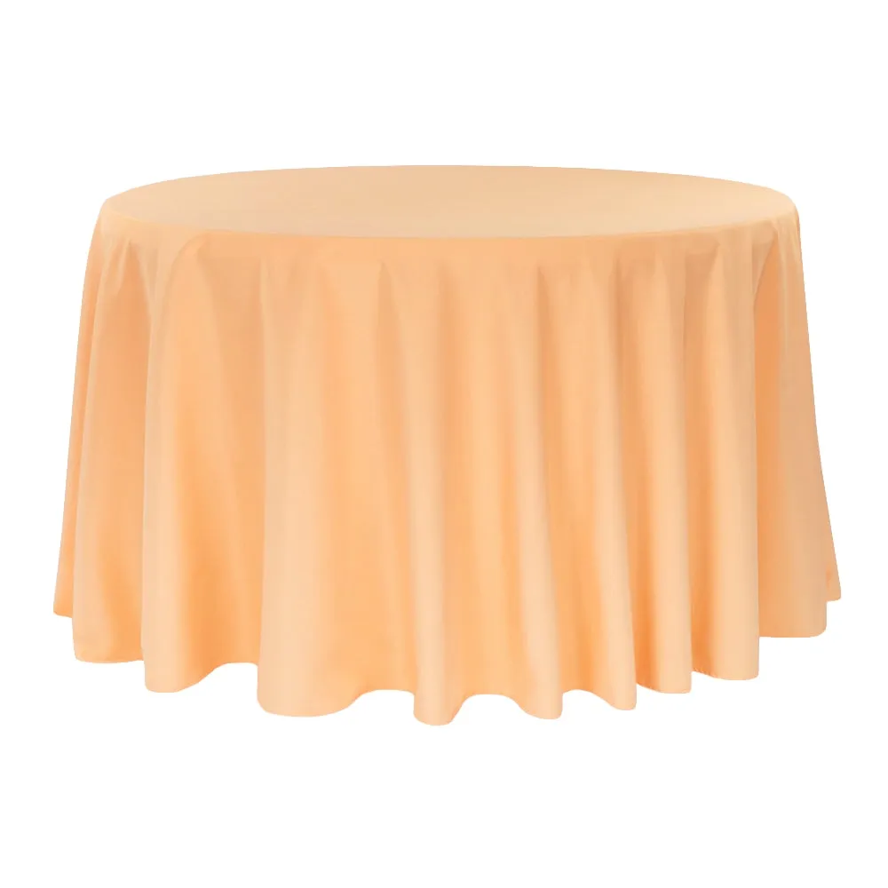 Polyester 120" Round Tablecloth - Peach