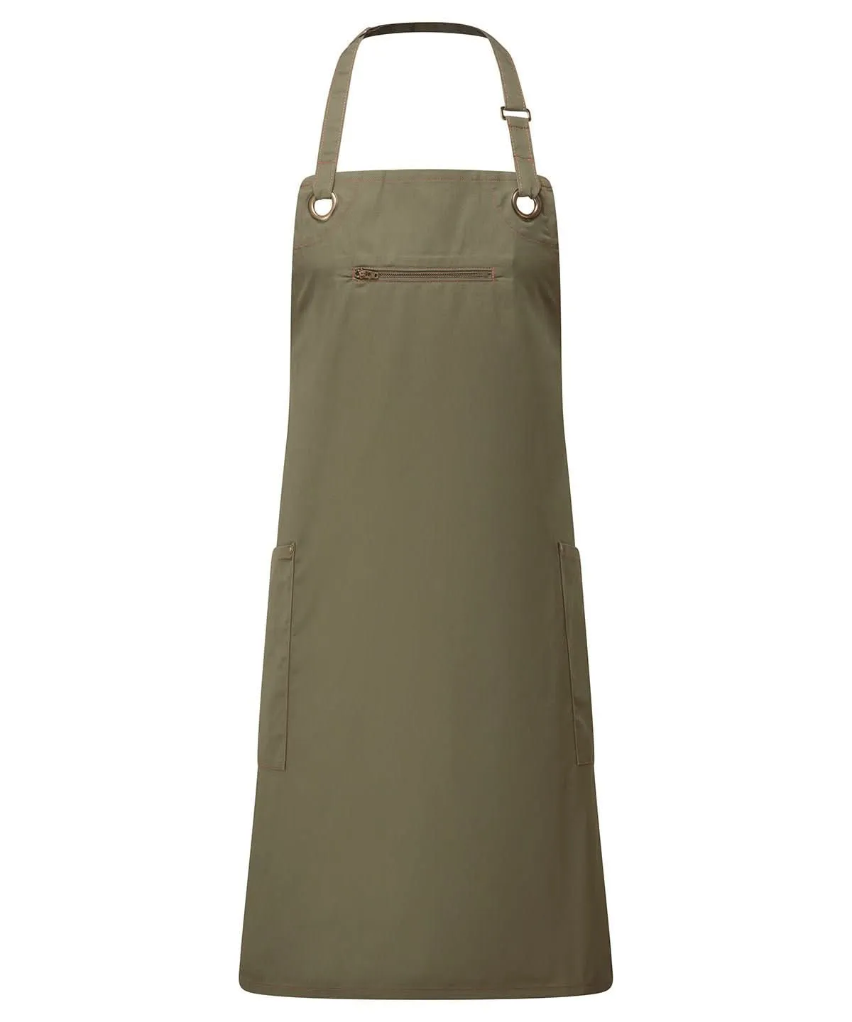 PR121 - Barley' contrast stitch sustainable bib apron