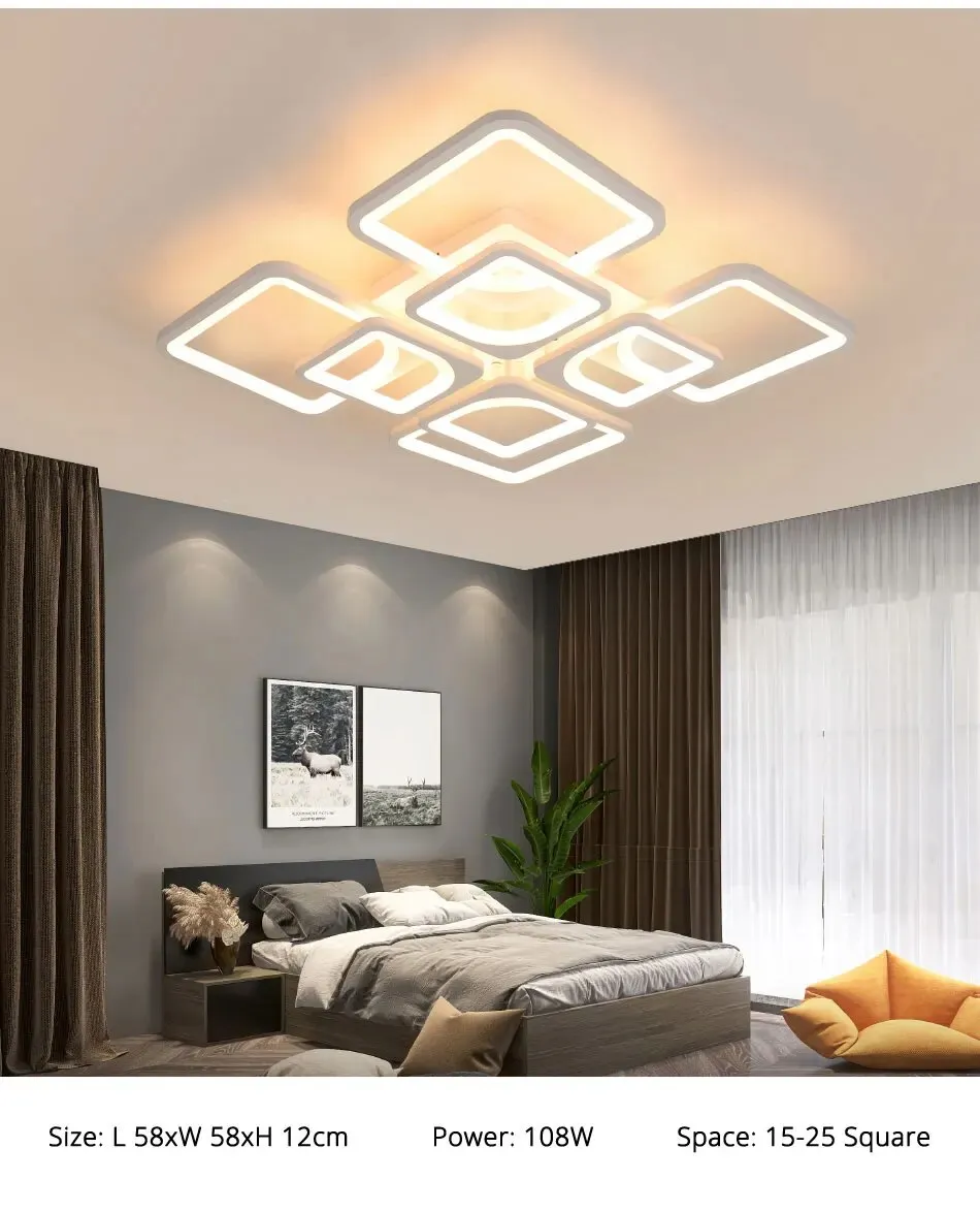 QIYI Kaoli PC Body Modern LED Ceiling Chandelier Remote Dimmable