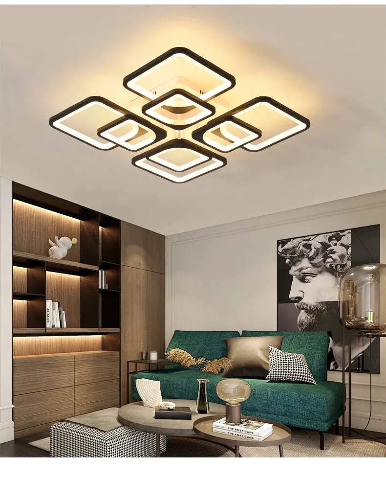 QIYI Kaoli PC Body Modern LED Ceiling Chandelier Remote Dimmable