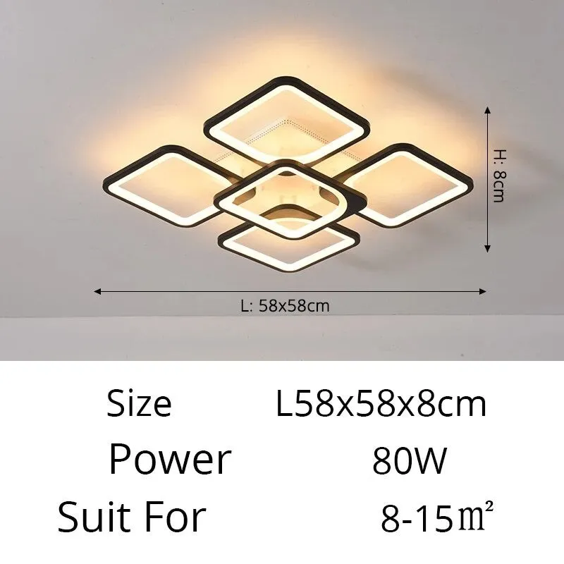 QIYI Kaoli PC Body Modern LED Ceiling Chandelier Remote Dimmable