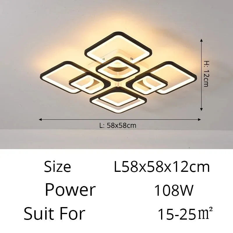 QIYI Kaoli PC Body Modern LED Ceiling Chandelier Remote Dimmable