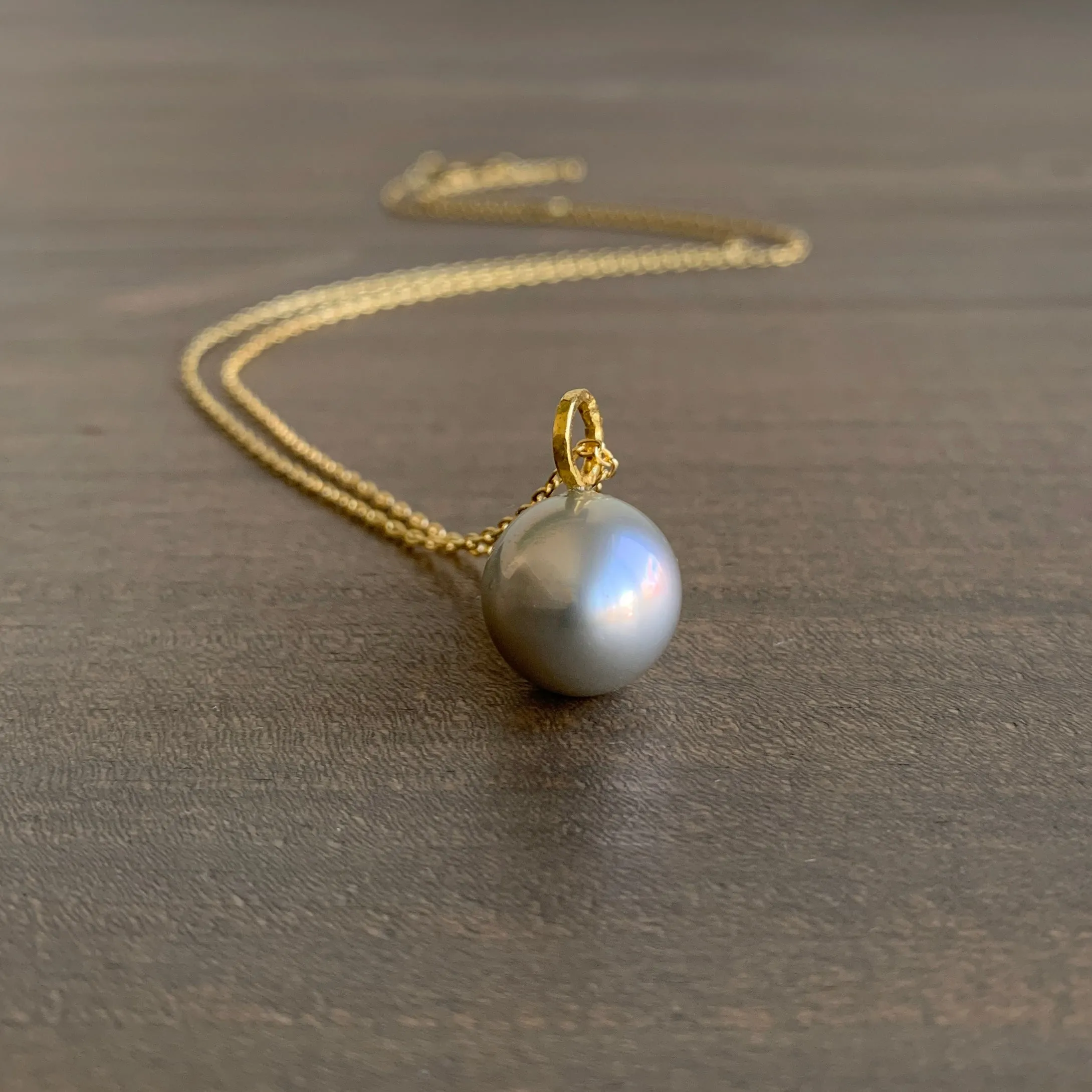 Round Grey Tahitian Pearl Pendant