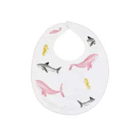 Sea Animals Printed Bib | Baby Girl