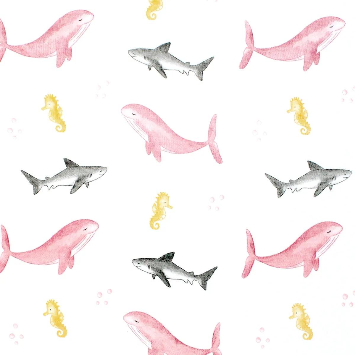 Sea Animals Printed Bib | Baby Girl