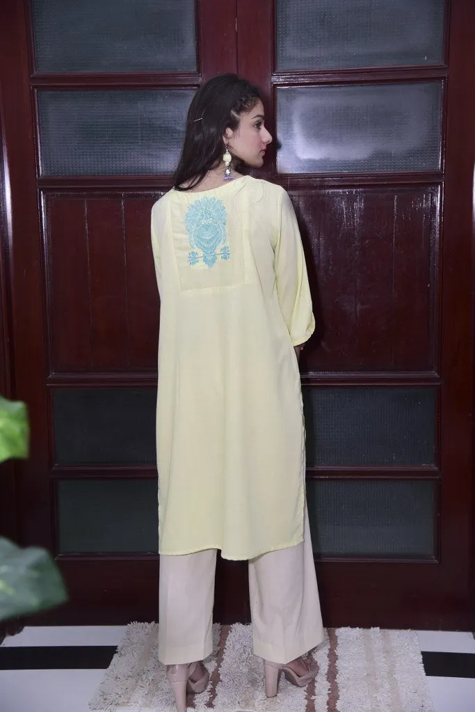 Self Printed Embroided Kurti