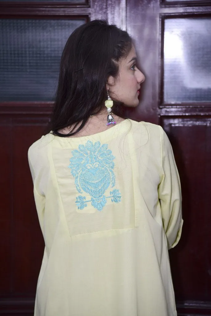 Self Printed Embroided Kurti