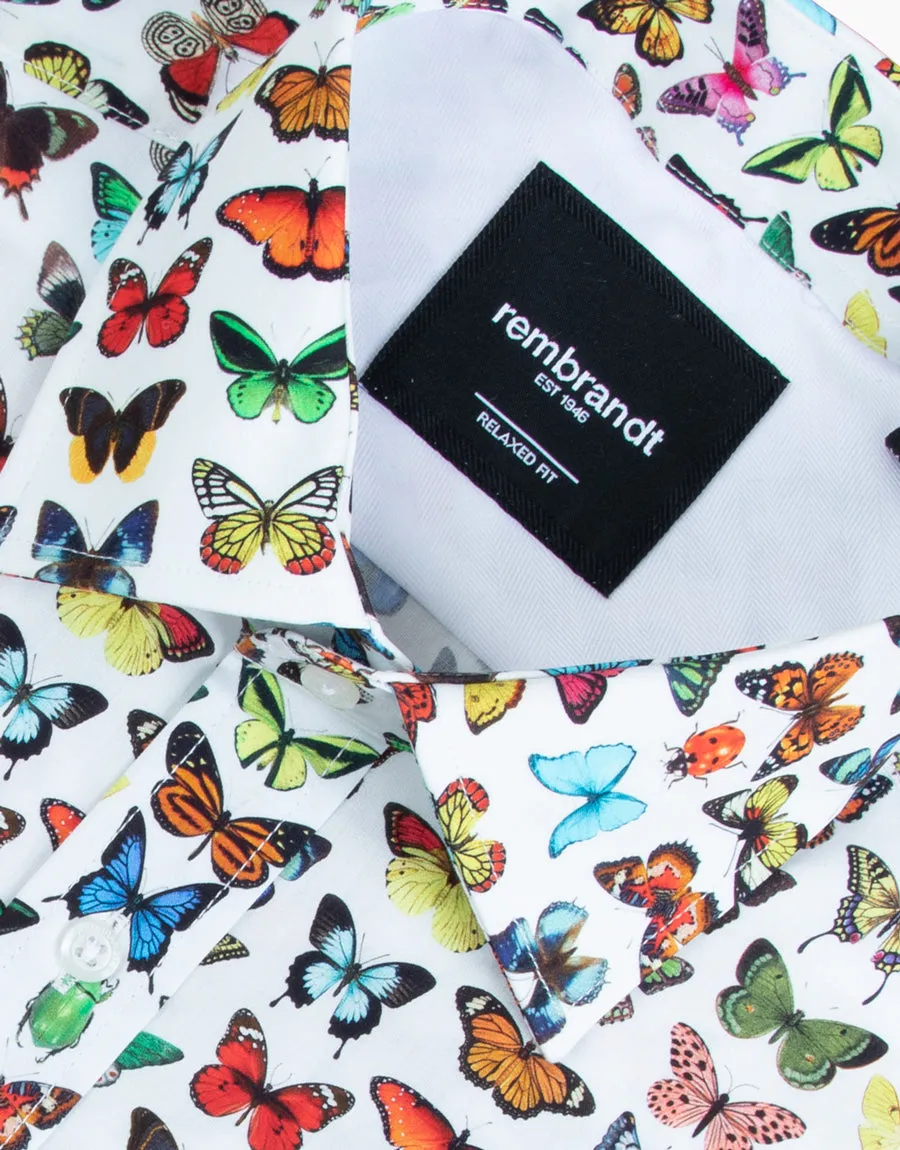 Sinatra Butterflies Print Shirt