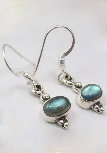 Solid Silver Labradorite Drop Earrings