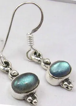 Solid Silver Labradorite Drop Earrings