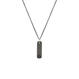 Sterling Silver Black Rhodium NEIL Bar Pendant with Black diamonds