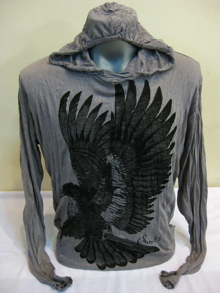 Sure Design Unisex Eagle Hoodie Gray