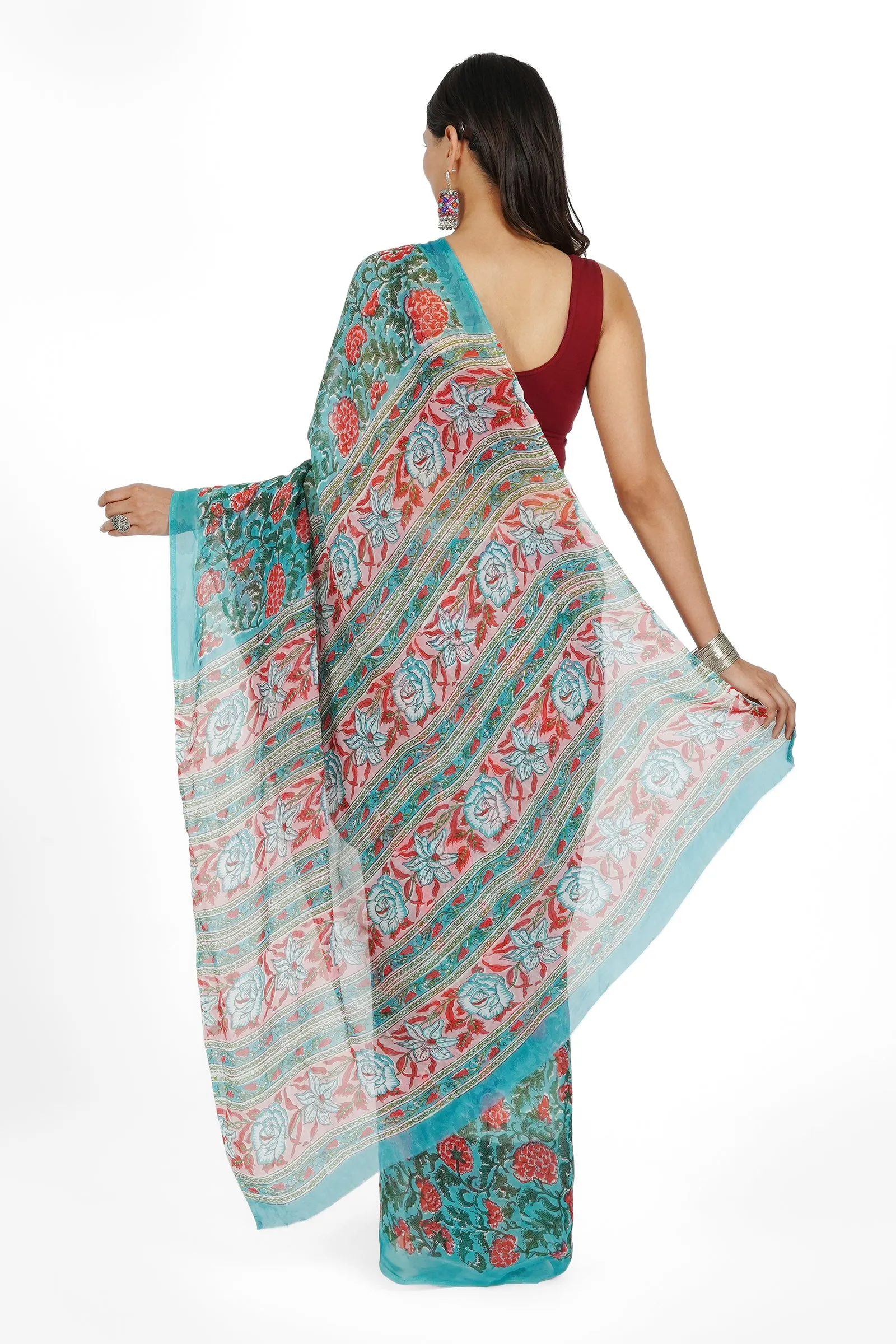 Teejh Crystal Cascade Organza Saree