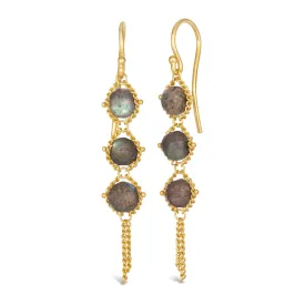 Textile Trio Earrings in Labradorite