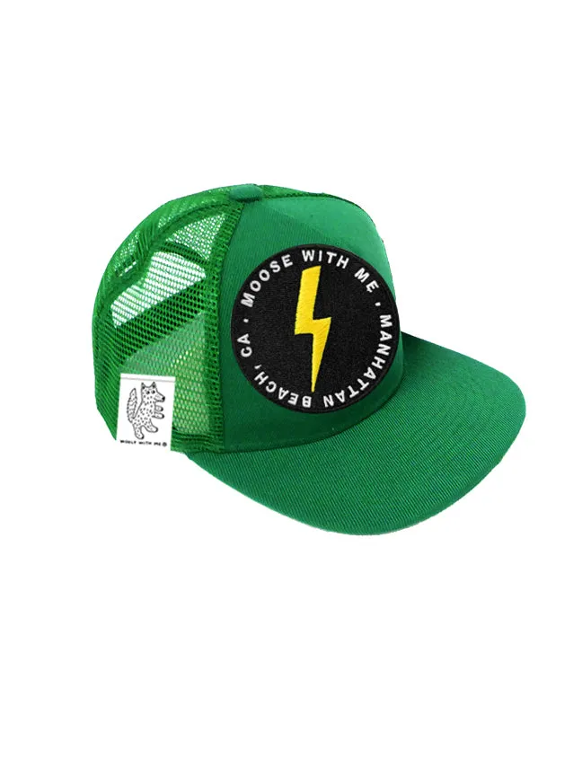 TODDLER Trucker Hat with Interchangeable Velcro Patch (Green)