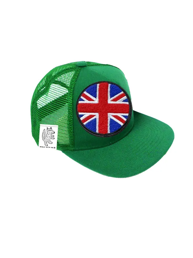 TODDLER Trucker Hat with Interchangeable Velcro Patch (Green)