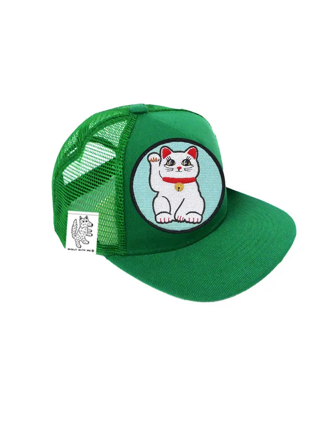 TODDLER Trucker Hat with Interchangeable Velcro Patch (Green)