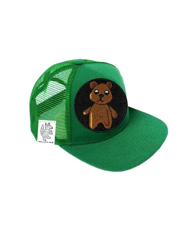 TODDLER Trucker Hat with Interchangeable Velcro Patch (Green)