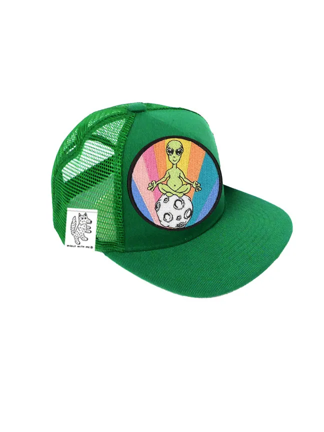 TODDLER Trucker Hat with Interchangeable Velcro Patch (Green)