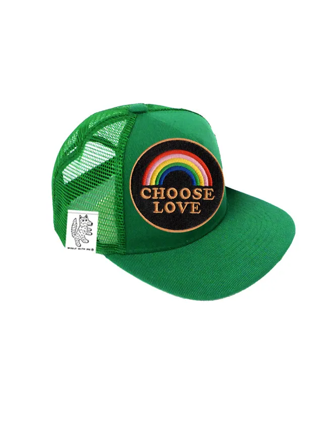 TODDLER Trucker Hat with Interchangeable Velcro Patch (Green)