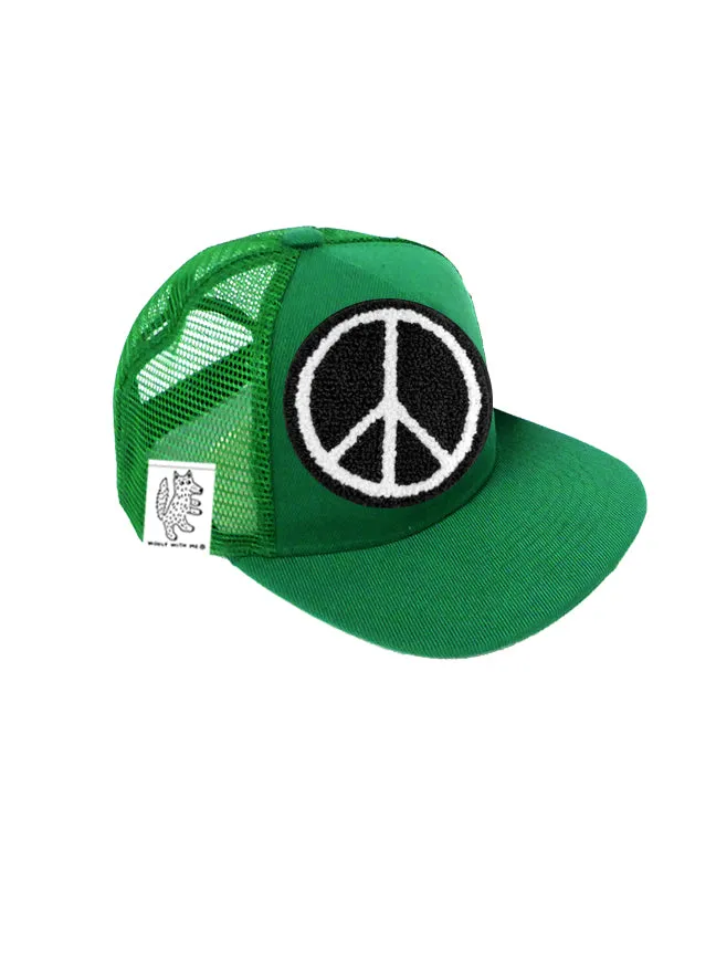 TODDLER Trucker Hat with Interchangeable Velcro Patch (Green)