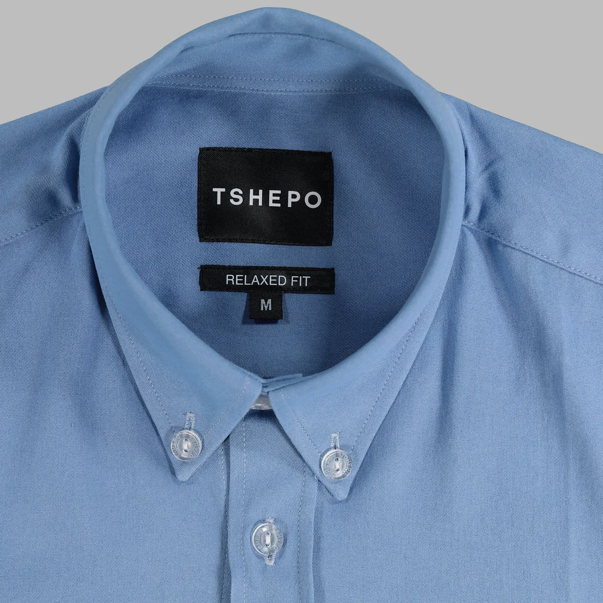 TSHEPO MENS RELAXED BUTTON-UP SHIRT, OCEAN