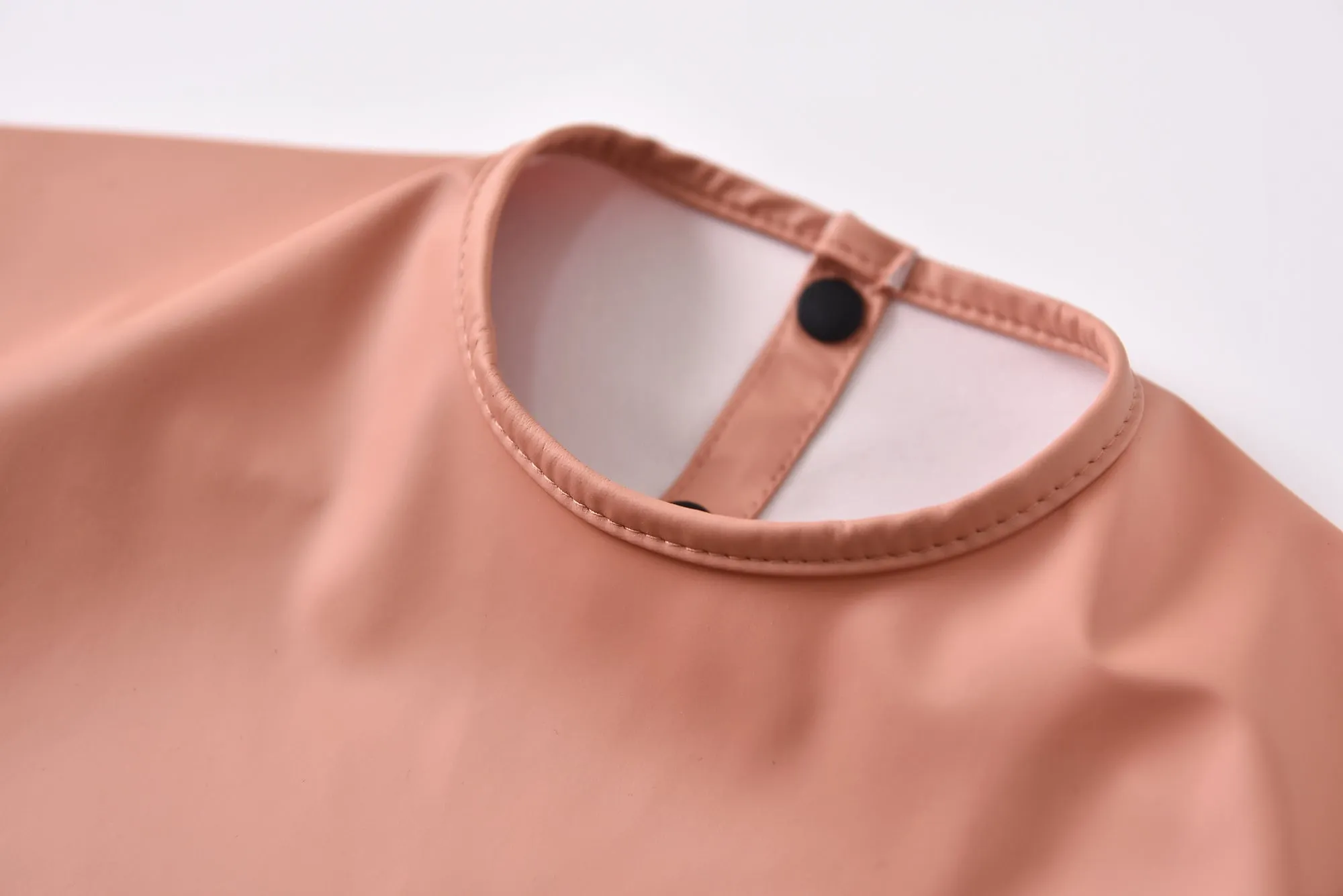 Waterproof Long Sleeve Baby Smock Bib in Oriental Pink