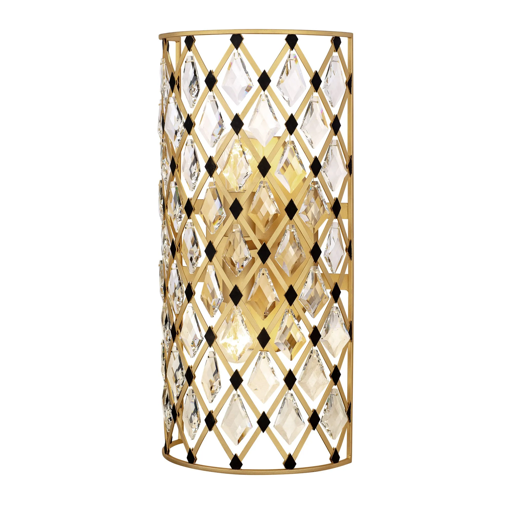 Windsor 345W02FGMB 2-Light Wall Sconce - French Gold/Matte Black