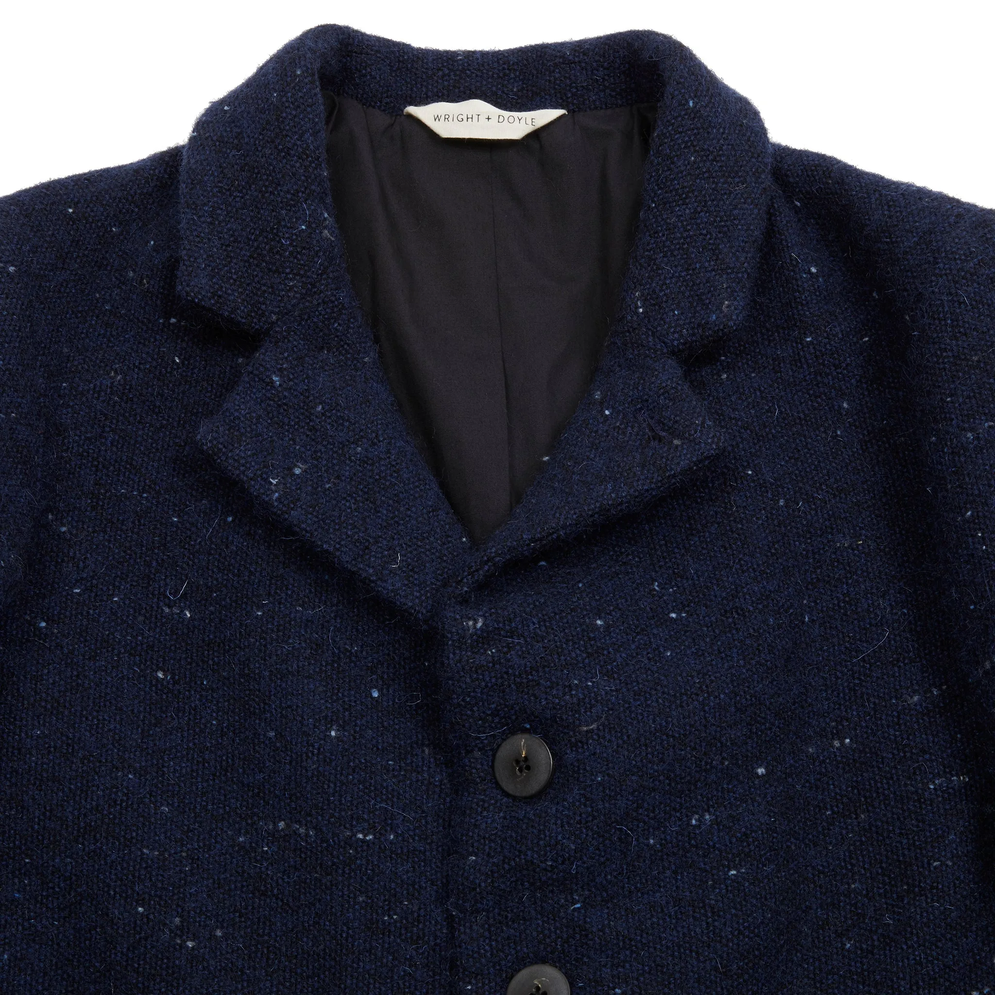 Luxurious Encre Blue Wool Jacket by Wright   Doyle - Lucien Collection