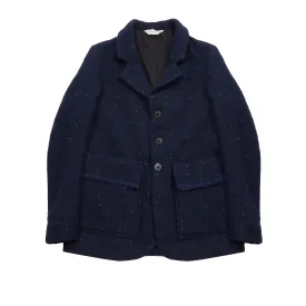 Luxurious Encre Blue Wool Jacket by Wright   Doyle - Lucien Collection