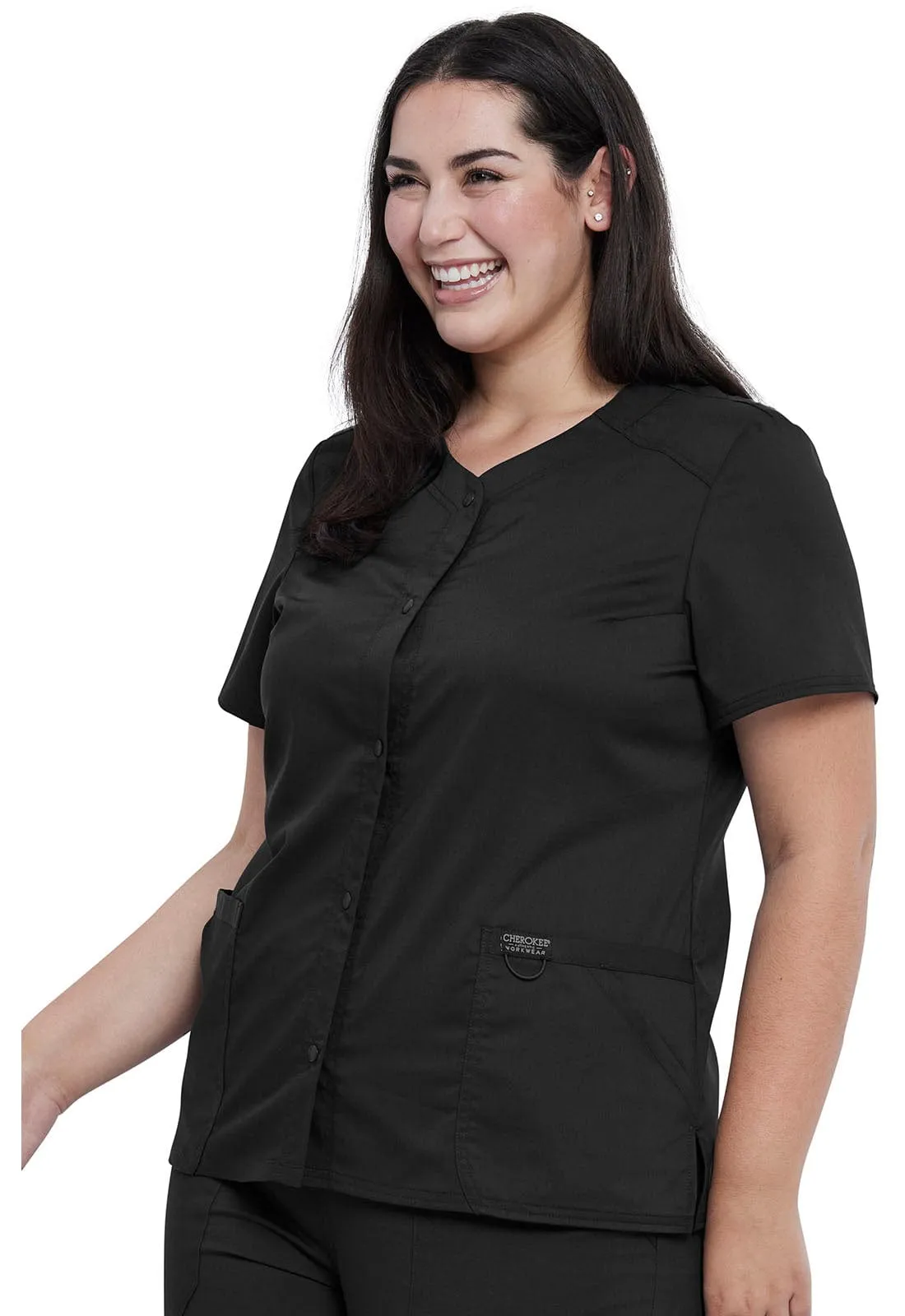 WW Revolution Snap Front V-Neck Scrub Top WW622