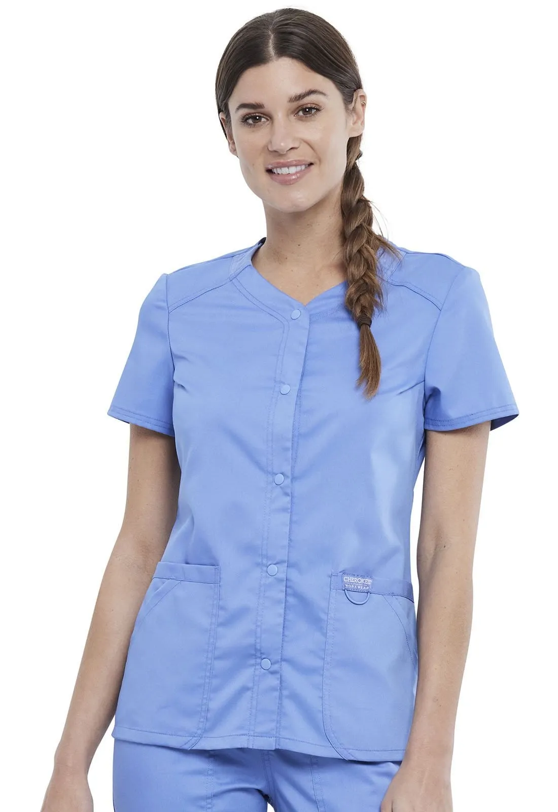 WW Revolution Snap Front V-Neck Scrub Top WW622